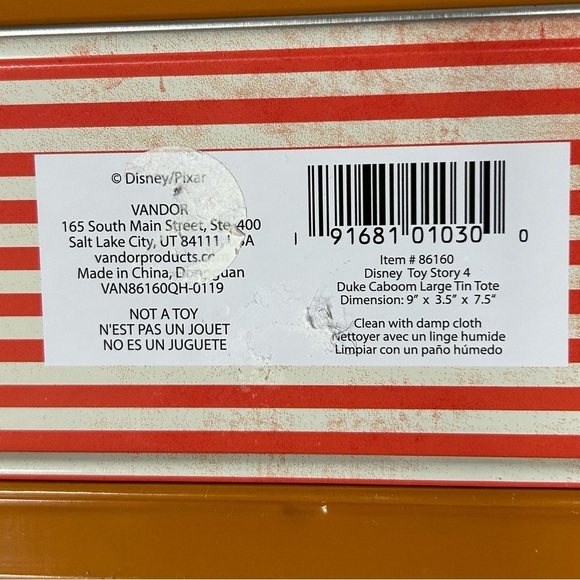 NWT Disney Pixar Toy Story 4 Duke Caboom Tin Lunch Box Tote - Picture 6 of 7